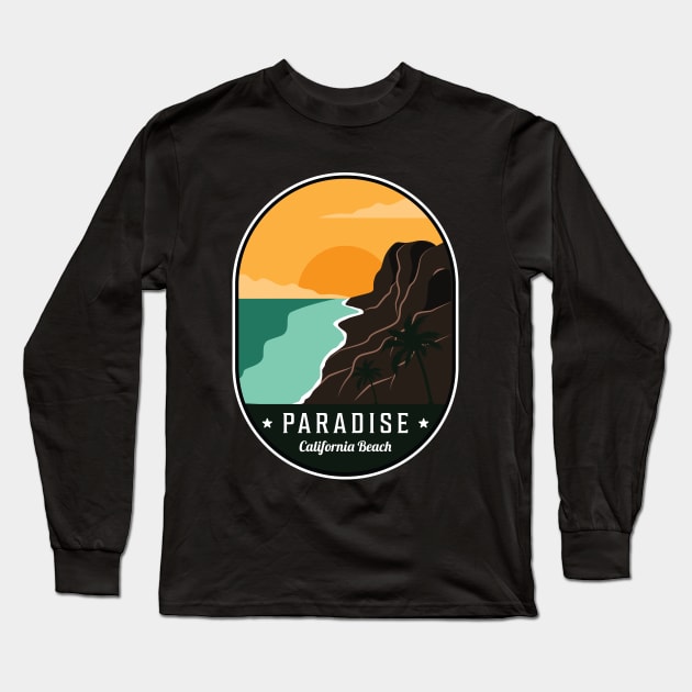 Paradise California Beach Long Sleeve T-Shirt by Mark Studio